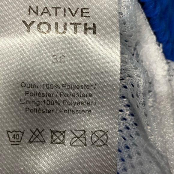 NWOT Native Youth Royal Blue / Green Swim Trunks - Picture 5 of 7